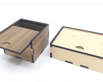 Lasergesneden doos SVG-bundel: schuifdeksel en open bovenkant (digitale download)