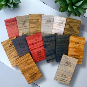 Wood Stain Samples Set – Minwax and Varathane Color Chart Swatches | Pine, Oak and Birch Stain Sample Kit for Furniture & Shelves