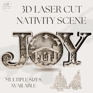 Handmade Wooden Nativity Set – Rustic Minimalist Natural Wood Nativity Scene, Tabletop Christmas Decor