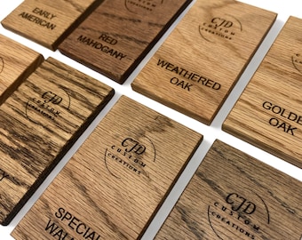 Wood Stain Samples Set – Minwax Varathane Color Chart Swatches | Pine, Oak, Birch, Maple Stain Sample Kit for Furniture & Shelves