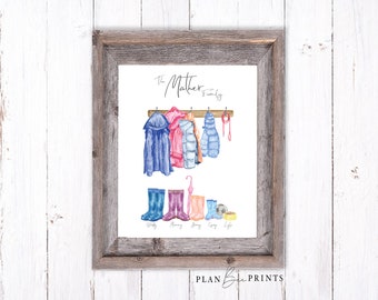 Personalised Family Wellies Print Family Welly Print New Home Gift ...