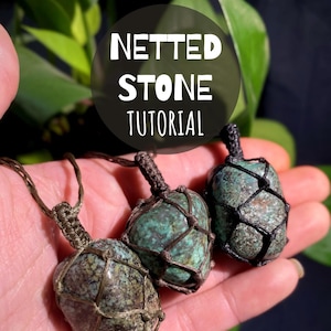DIY Macrame Netted Crystal Necklace / Written and Video Tutorial