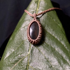 Brontide • Rainbow Fluorite Crystal Cabochon Adjustable Macrame Necklace