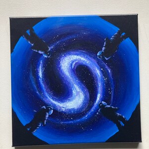 Astronaut galaxy celestial space art