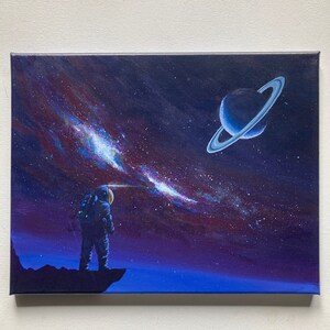 Astronaut galaxy celestial space art