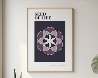 Seed of Life Print: Sacred Geometry Pastel Wall Art (Digital Download)