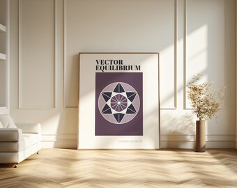 Stampa Vector Equilibrium: Arte murale in pastello con geometria sacra (download digitale)