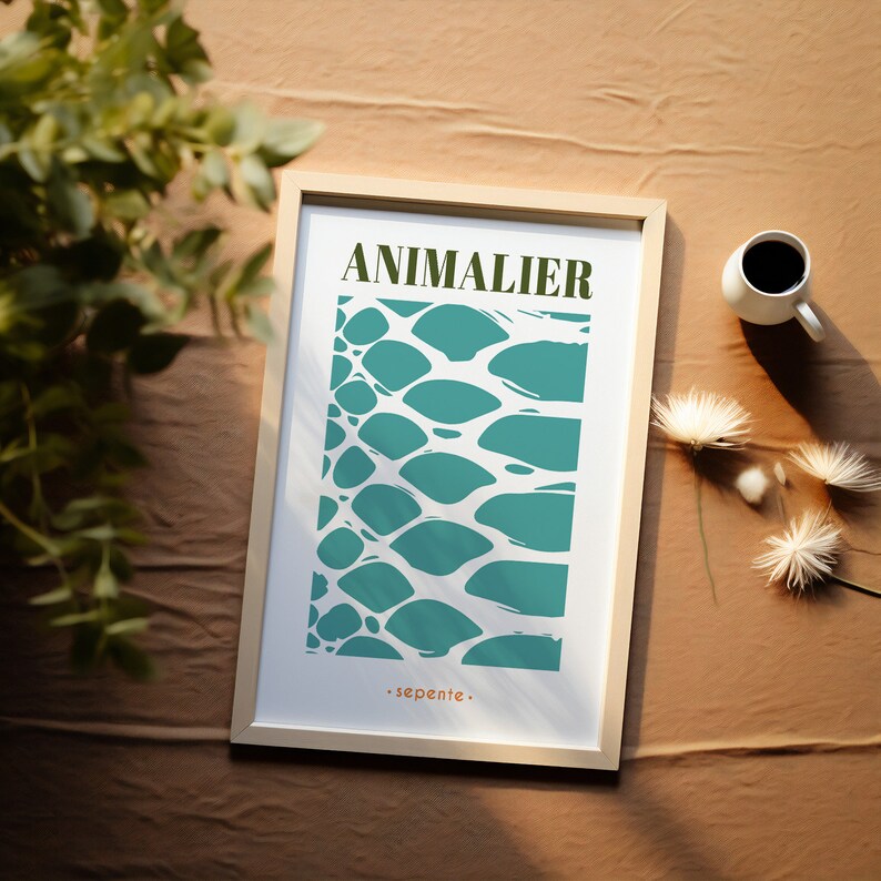 Trendy Serpent Animal Print Wall Art for Aesthetic Living Room Home