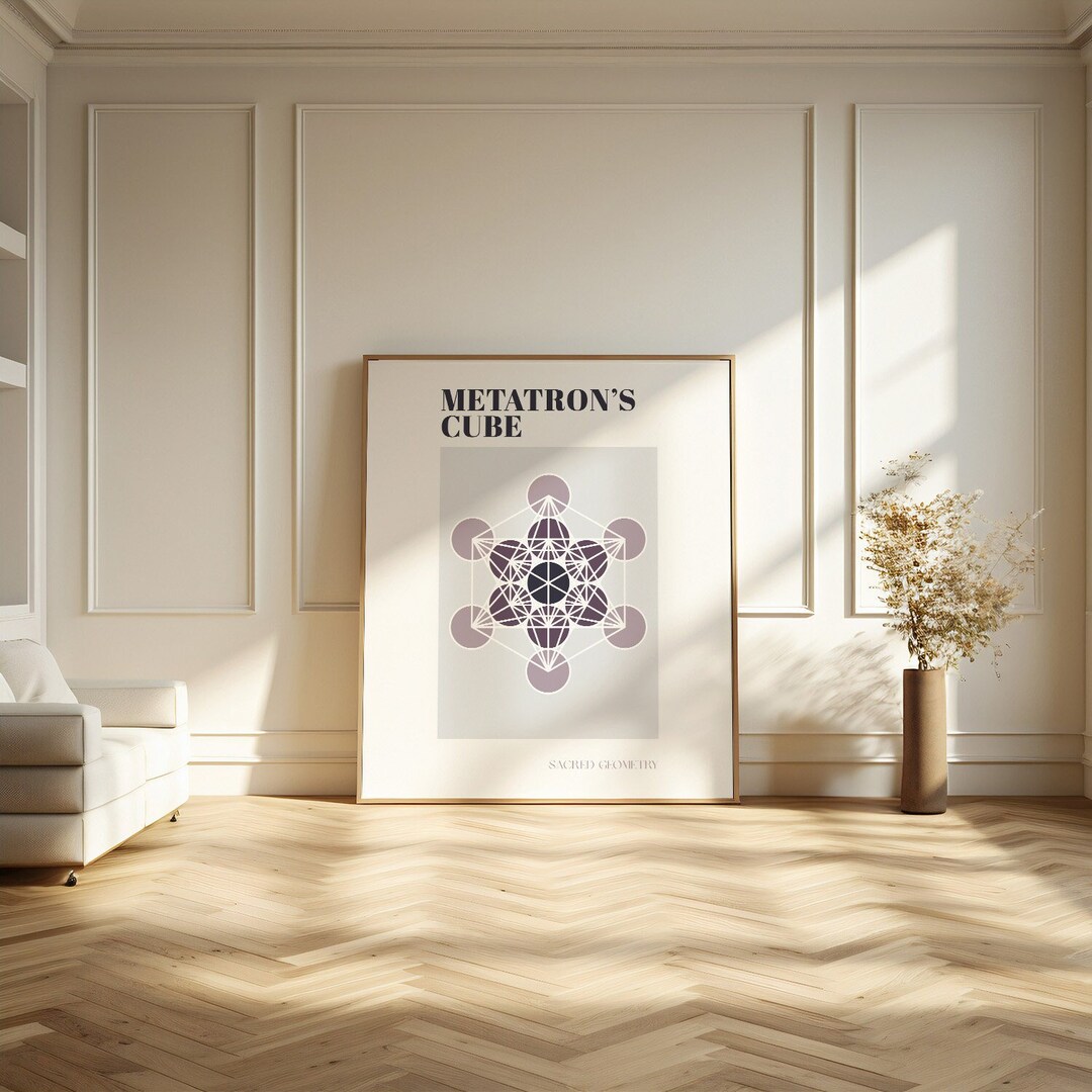 Metatron's Cube Print: Sacred Geometry Pastel Wall Art (digital ...