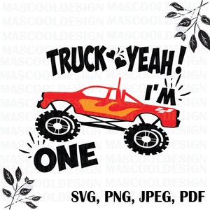 Monster Truck SVG Country Boy, diseño de camisa de 1er cumpleaños para niños, soy un svg,cricut svg,Truck sí svg,Archivos en capas,1er cumpleaños svg