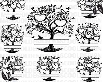 Tree Of Life Svg,Family Tree Svg Bundle 2-16 Members,Family Tree Cricut,Family Shirt svg,Tree Cut Files,Roots Svg,Love Tree Svg