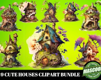 Cute Fairy House Clipart PNGhigh-quality graphics of whimsical fairy houses,perfect for adding a touch of magic to your crafting and design