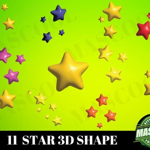11  star 3D shape png bundle,Star Clip Art,Basic Shape png,Star png,Christmas Star png,Night Star png,Shinning Star png,Stars png,3D png