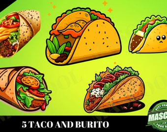 5 TACO AND BURITO Png,Mexican Food png,Cuisine food png,Fiesta food png,Taco Celebration png,Flavorful food png,Taco Spicy png,Taco clipart