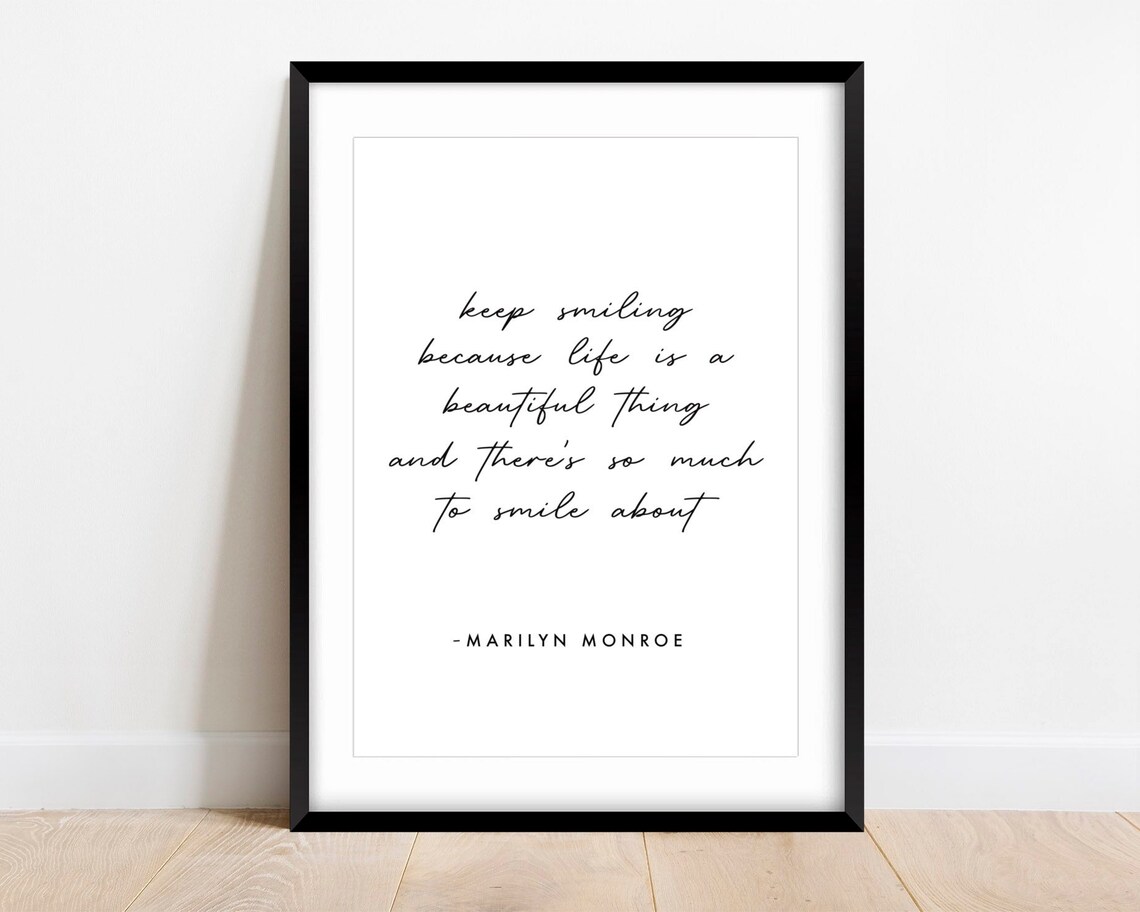 Marilyn Monroe Quote Print Wall Art Inspirational Quote | Etsy