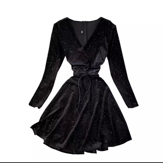 Black A Line Mini Dress | Etsy