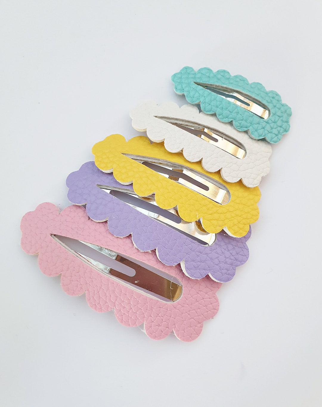 Leather Hair Clips Coloured Hair Clips Snap Hair Clips Hair Etsy