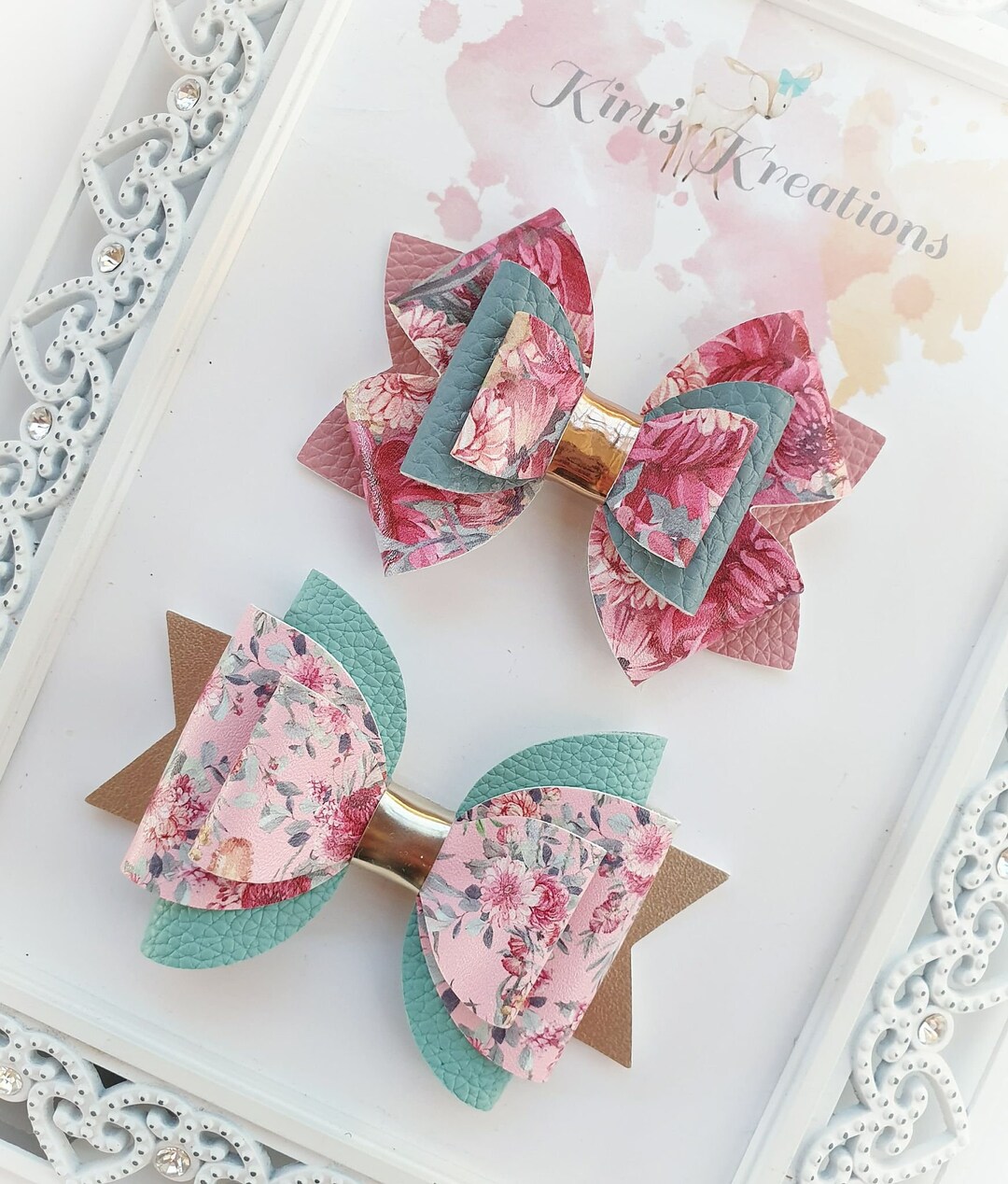 Australian Flora Leather Hair Bows /Australia Bow /Hair Etsy.de