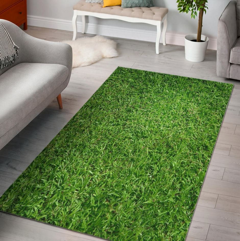 Moss Carpet Non Slip Washable Shaggy Rug Bedside Rug Artificial Grass  Runner Rug Simulation Grass Carpet Living Room Irregular  Carpet(Green)(Green 60