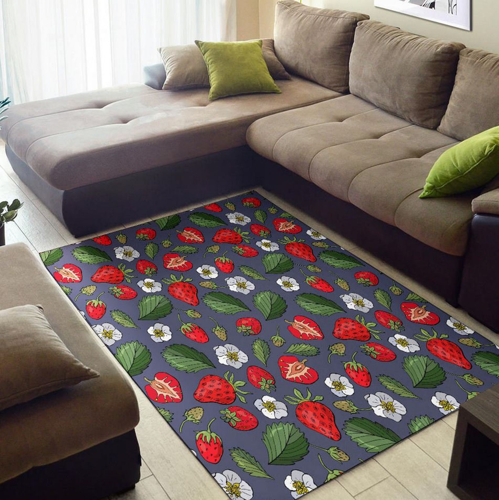 Strawberry area rug Strawberry Carpet Strawberry fruit rug Etsy