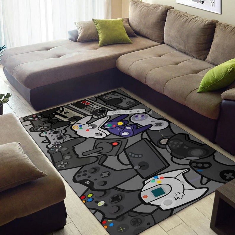 Game Zone Area Rug Game Room Carpet Video Gamegame Zone Etsy