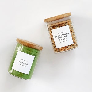 Short Spice Jar Front Labels • Minimalist • Waterproof