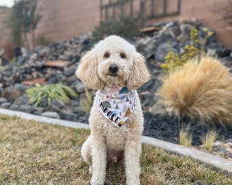 personalized dog bandana-boho dog bandana-snap on dog bandana