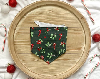 PERSONALIZED-Candy cane bandana-christmas dog bandana-personalized dog bandana-cute dog bandana-christmas bandana-pet bandana