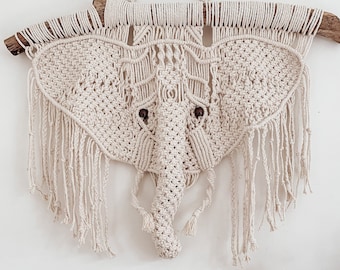 Macrame Pattern I BABAR I Macrame Elephant, Animal Macrame Pattern, Nursery Wall Hanger Pattern