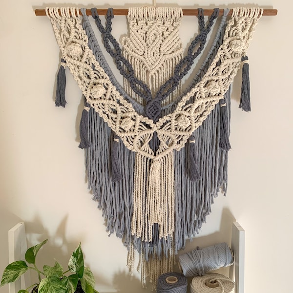 Macrame Pattern, Macrame DIY Tutorial, PDF Pattern, Photo Guide Instructions, Tapestry, Macrame Wall Hanging, Beginner Macrame