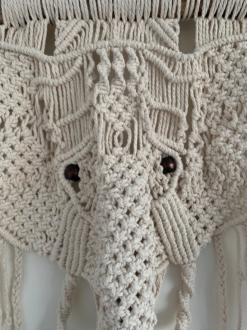 Macrame Pattern I BABAR I Macrame Elephant Animal Macrame