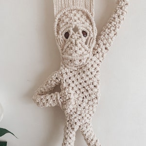 Macrame Monkey I George I Macrame Pattern, Macrame Tutorial, Kids Room Macrame, Nursery Macrame image 1