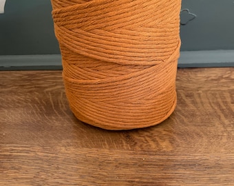 4mm Macrame String Orange - Crochet, Weaving, Macrame, Tapestry Cord, Macrame 4mm Cotton Cord