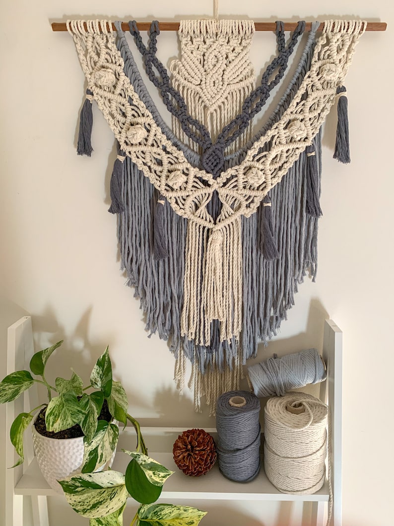 Macrame Pattern, Macrame DIY Tutorial, PDF Pattern, Photo Guide Instructions, Tapestry, Macrame Wall Hanging, Beginner Macrame image 5