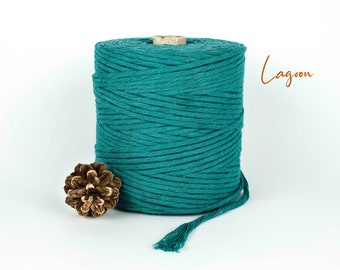 4mm Macrame Cord Blue, Turquoise - Crochet, Weaving, Macrame, Tapestry Cord, Macrame 4mm Cotton Cord