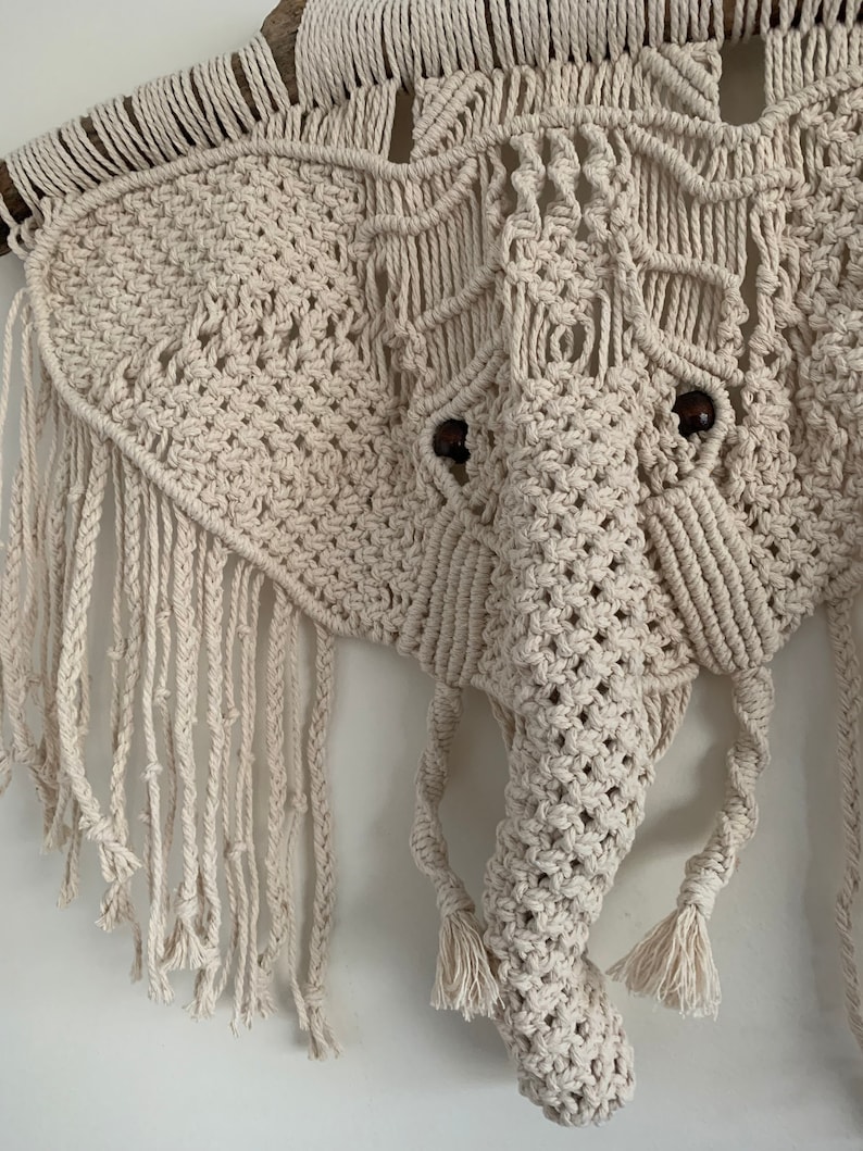 Macrame Pattern I BABAR I Macrame Elephant Animal Macrame