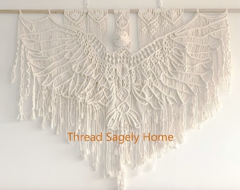 Macrame Eagle Wall Hanging Pattern: Boho Wings Tutorial (PDF Pattern)