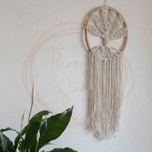 Macrame Dream Catcher Pattern GAIA Intermediate Tree of Life Pattern Macrame Photo Guide, Beginner Macrame Photo Guide, Wall Art image 5