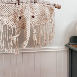 Macrame Pattern I BABAR I Macrame Elephant, Animal Macrame Pattern, Nursery Wall Hanger Pattern image 2