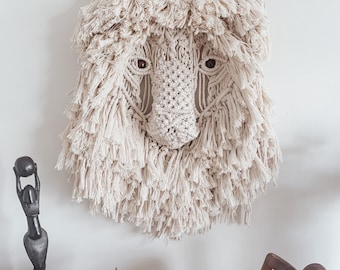 Macrame Lion Pattern: Intermediate Tapestry Wall Hanging (PDF Guide)
