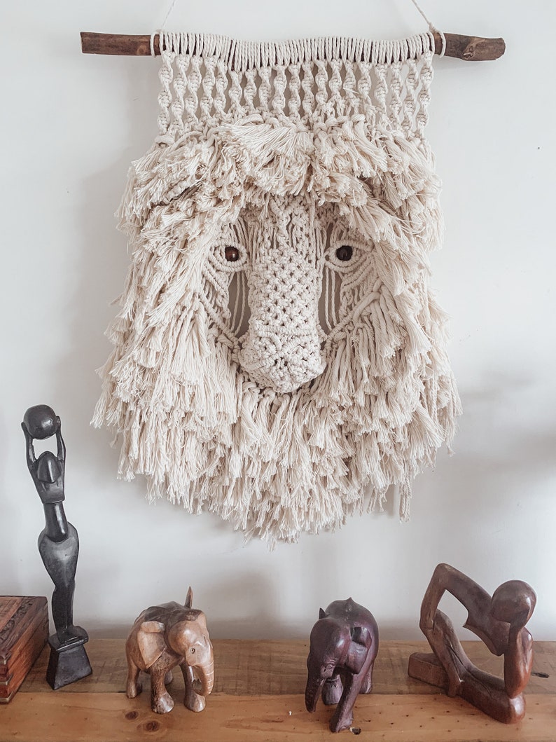 Macrame Pattern II Leo II Lion Macrame Pattern, Tapestry Pattern, PDF Guide, Intermediate Macrame Lion image 1