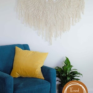 Macrame Bird Pattern ERNEST Intermediate Macrame Wings PDF Pattern Macrame Bed Head Pattern, Macrame Eagle Tutorial Guide, Boho image 4