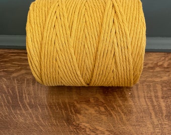 4mm Macrame Cord Mustard Yellow - Crochet, Weaving, Macrame, Tapestry Cord, Macrame 4mm Cotton Cord