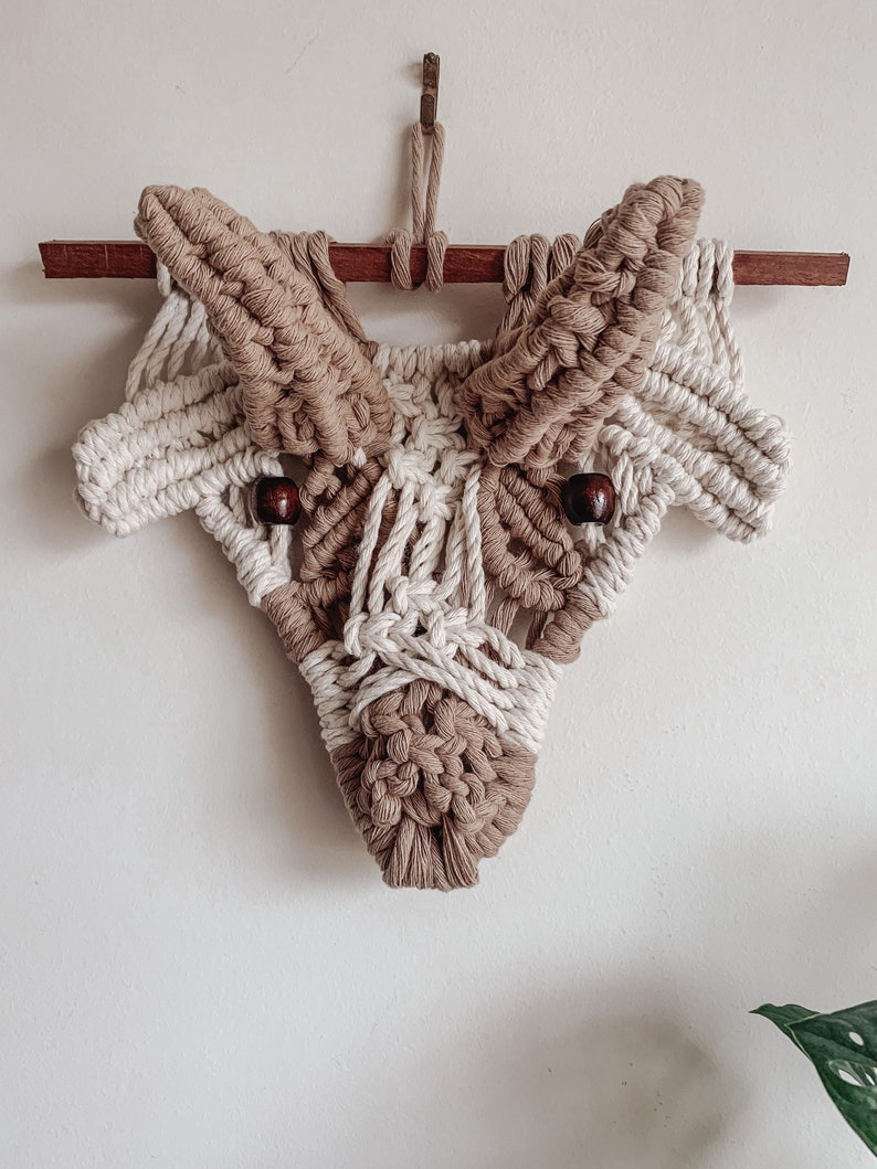 Macrame Pattern, Kids Room Wall Hanging Pattern, Macrame Goat, Beginner Macrame Tutorial, PDF Pattern image 1