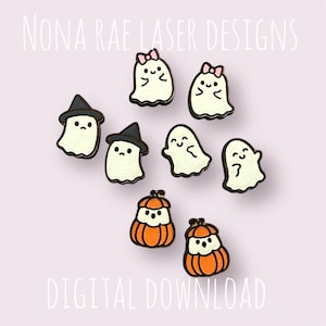 Halloween Cute Ghosts Earring SVG - Laser Cut Earrings, Digital Download, Cute Halloween Earrings - Glowforge tested
