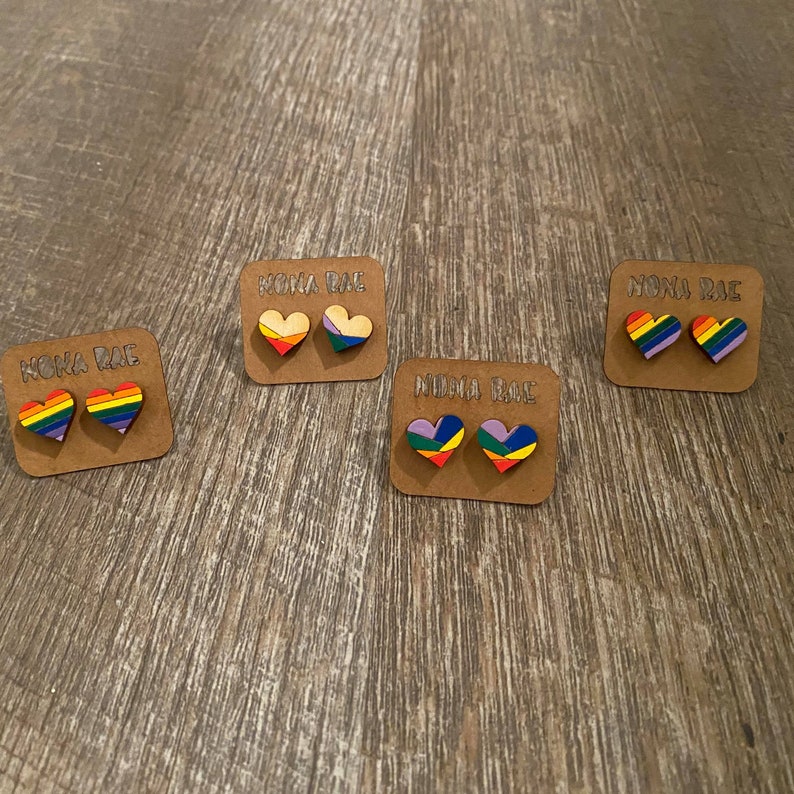 Download Rainbow Pride Bundle Stud Earring SVG Glowforge laser cut ...