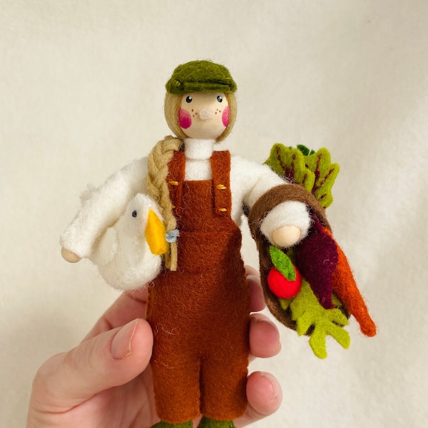 Gardener PDF Pattern Instant Download | Gardener, Farmer, Allotment, Small Holding | Felt Ornament | Homemade Gift | Hand Sewn Wool Felt