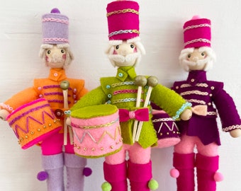 Nutcracker PDF Pattern Instant Download | Drummer | Felt Ornament | Christmas Craft | Homemade Gift | Hand Sewn Wool Felt