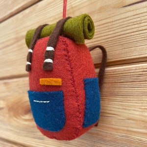 Backpack Felt Ornament Digital Pattern | Gift for hikers | Christmas decoration for adventurers | Doll Accessory | Beginners Embroidery