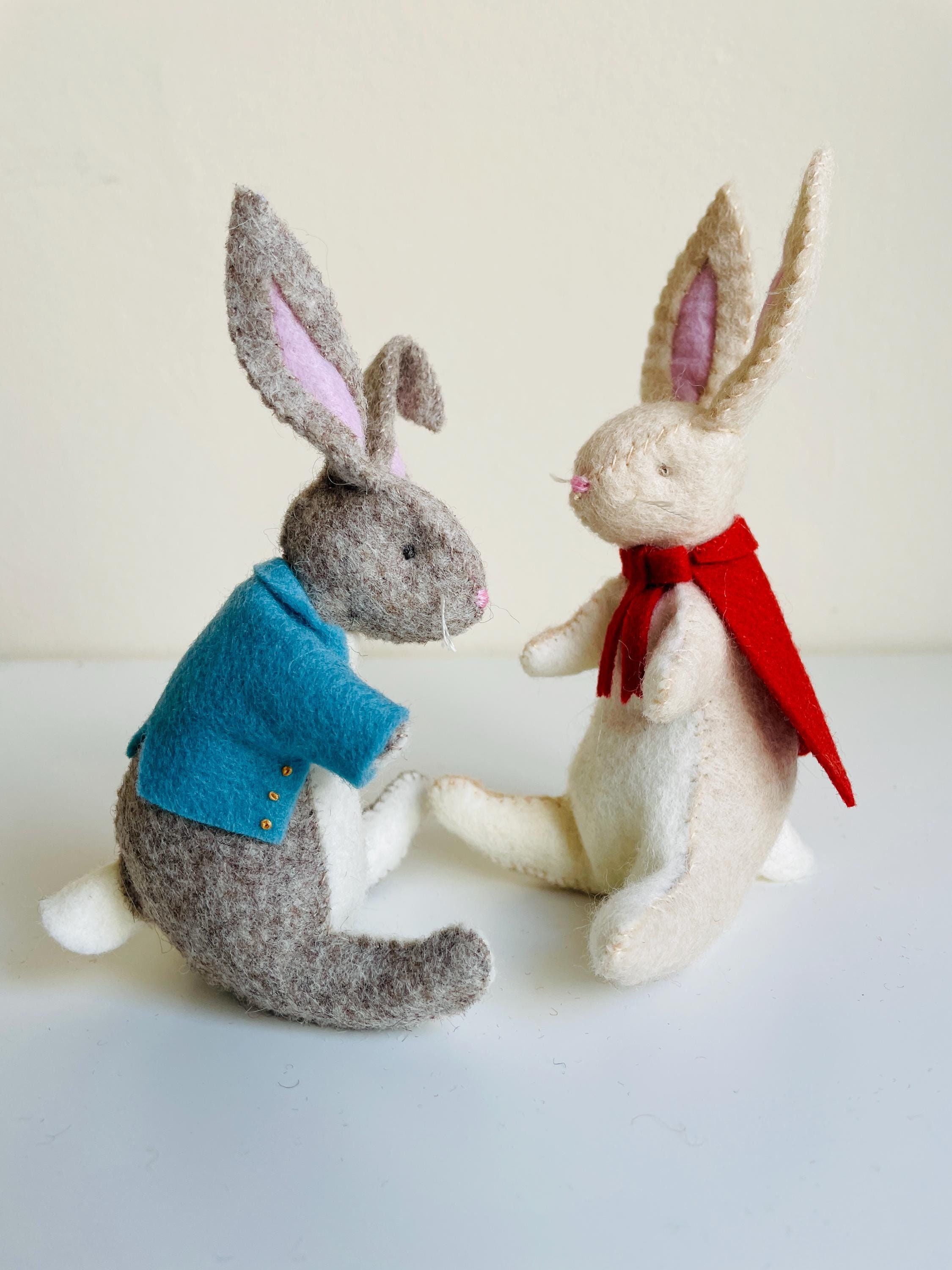 PDF Bunny Rabbit Wool Felt Ornament, Make Your Own Easter Gift, Hand ...